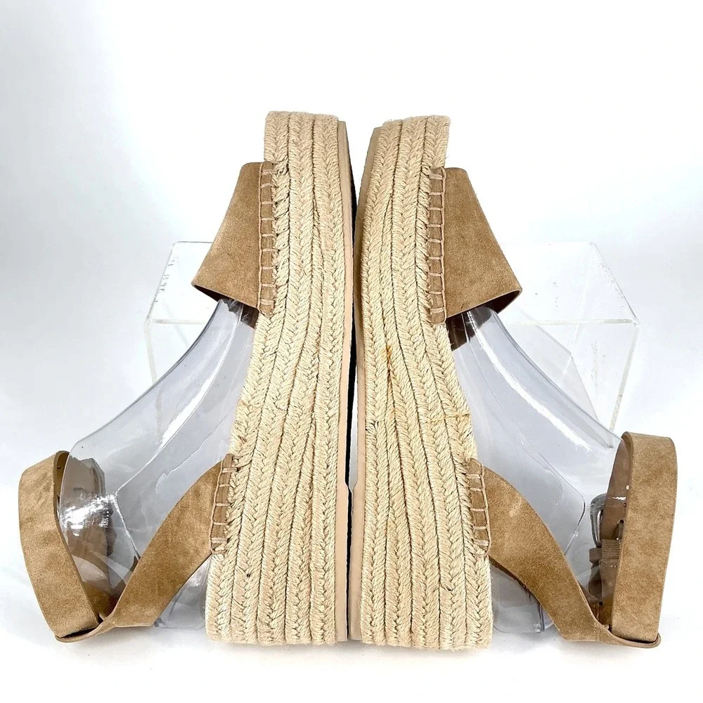 Vince Size 10 Tan Suede Espadrille Platform Wedge Sandals Dune‎ NEW Belisa $330